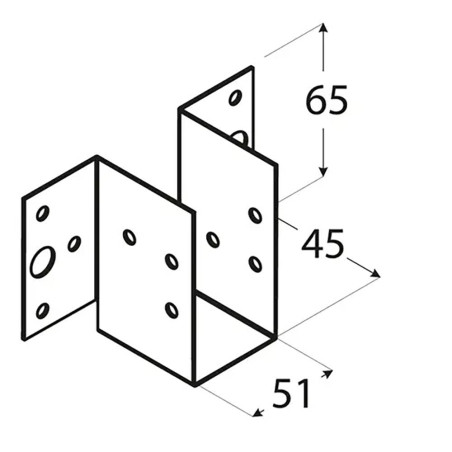 10 Sabots De Solive Légers Wl 8 - 51X65X45X1.0 mm - D-Work