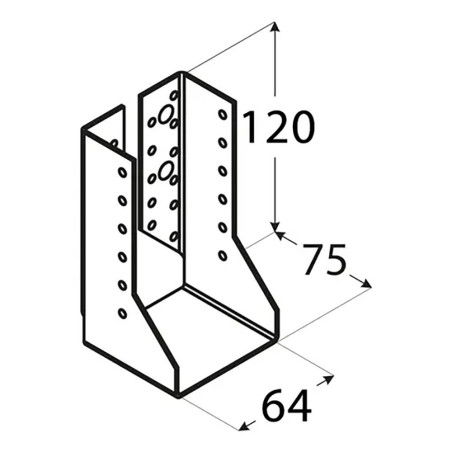 10 Sabots De Solive Pliés 60x100x2,0 mm - Acier Zingué - Fixation Solide Et Durable - D-Work