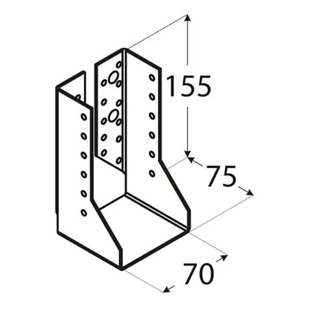 10 Sabots De Solive Pliés 70x155x2,0 mm - Acier - Fixation Solide - D-Work