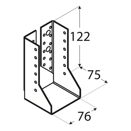 10 Sabots De Solive Pliés Wbz23 - 76X122X2.0 mm - D-Work