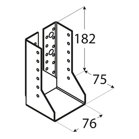 10 Sabots De Solive Pliés Wbz25 - 76X182X2.0 mm - D-Work