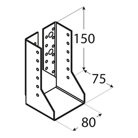 10 Sabots De Solive Pliés Wbz27 - 80X150X2.0 mm - D-Work
