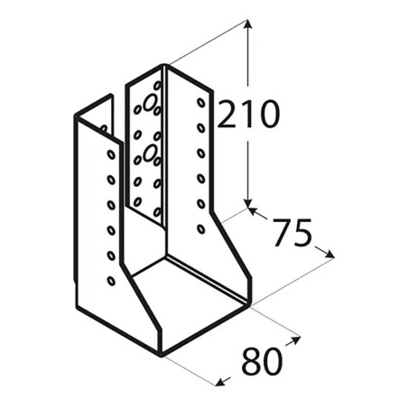 10 Sabots De Solive Pliés 80x210x2,0 mm - Acier - Fixation Solide - D-Work