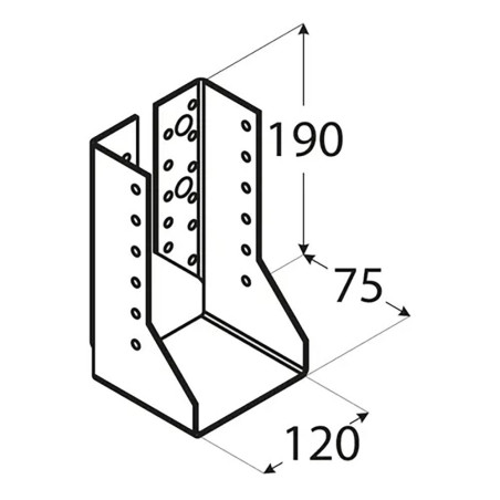 10 Sabots De Solive Pliés Wbz36 - 120X192X2.0 mm - D-Work