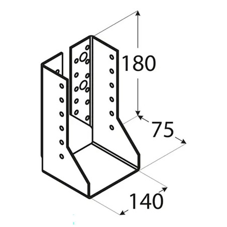 10 Sabots De Solive Pliés 140x182x2 mm - Acier Zingué - Fixation Solide - D-Work