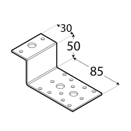 20 Connecteurs Type Z LZ2 85x50x55x2,5 mm - Acier - Fixation Solide - D-Work