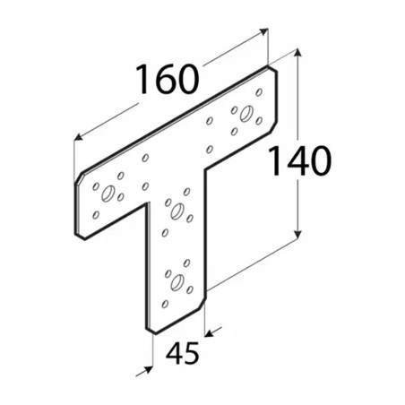 10 Connecteurs Type T Kt 160 - 160X140X45X2.5 mm - D-Work