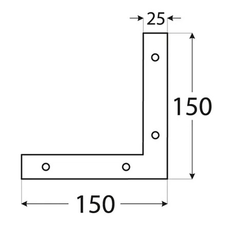 10 Plaques D'Angle Na1 - 150X150X25X2.5 mm - D-Work