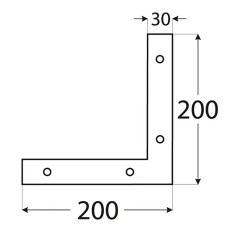 10 Plaques D'Angle Na2 - 200X200X30X3.0 mm - D-Work