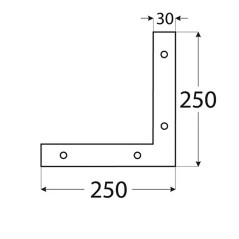 10 Plaques D'Angle Na3 - 250X250X30X3.0 mm - D-Work