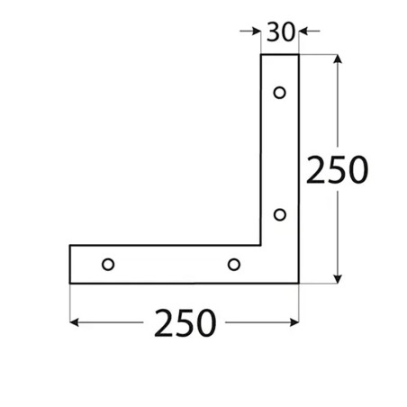 10 Plaques d’Angle NA3 250x250x30x3 mm - Acier - Fixation Solide - D-Work