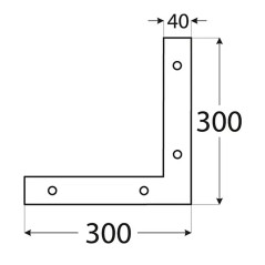 10 Plaques D'Angle Na4 - 300X300X40X4.0 mm - D-Work