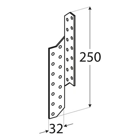 20 Connecteurs De Chevron Gauche Lk5 - 32X250X2.0 mm - D-Work