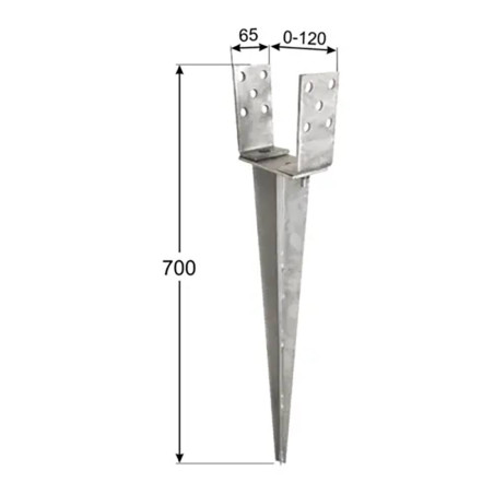 8 Supports Réglables PSGR 0-120x65x700x2 mm - D-Work
