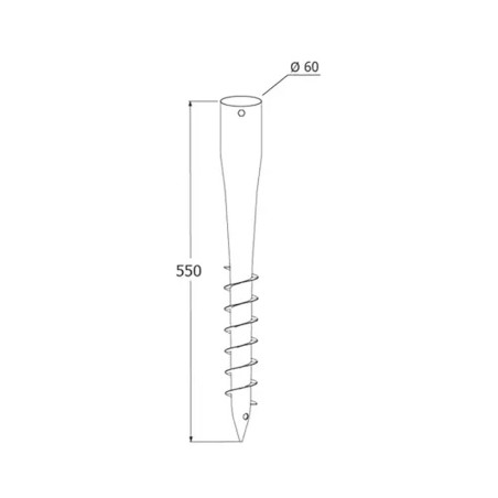 Support de Poteau à Visser 60x550x1,7 mm - Acier - Fixation Robuste - D-Work