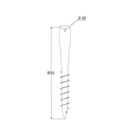 Support de Poteau à Visser 68x800x1,8 mm - Acier - Fixation Robuste - D-Work