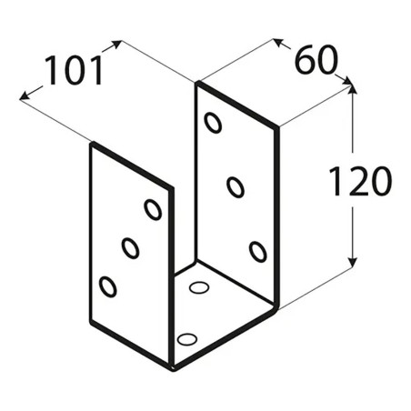 10 Pieds De Poteau Pso 100 Base - 101X120X60X4.0 mm - D-Work