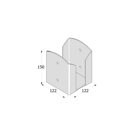 Support De Poteau PSPW 121x150x2,5 mm - Acier - Fixation Robuste - D-Work