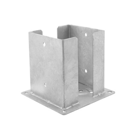 Support de Poteau PSPD 161x200x3 mm - Galvanisé à Chaud - Résistant et Durable - D-Work