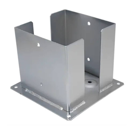 Support de Poteau PSPD 201x200x3 mm - Galvanisé à Chaud - Résistant et Durable - D-Work