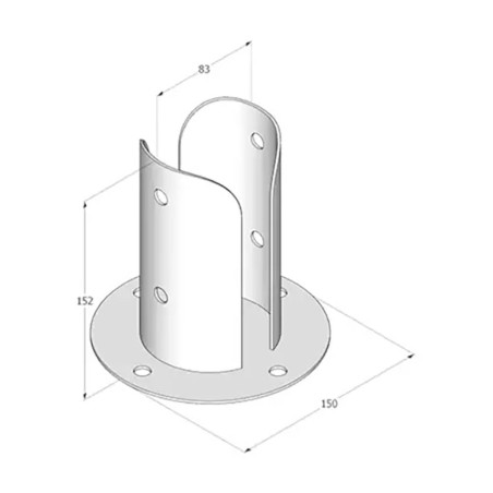Support De Poteau Pspod 80 - 81X150X2.0 mm - D-Work