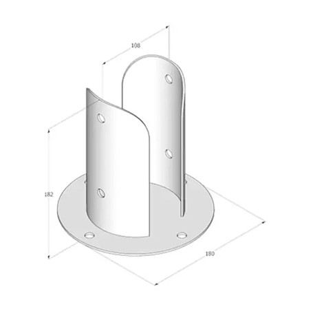 Support De Poteau Pspod 100 - 101X180X2.5 mm - D-Work