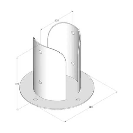 Support de Poteau PSPOD 121x180x2,5 mm - Acier - Fixation Robuste - D-Work