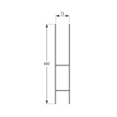 Support De Poteau Psh 70 - 71X600X6.0 mm - D-Work