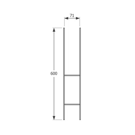 Support De Poteau Psh 70 - 71X600X6.0 mm - D-Work