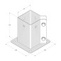 Support de Poteau PSPA 91x150x2 mm - Acier - Fixation Robuste - D-Work