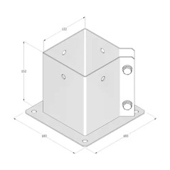 Support de Poteau PSPA 121x150x2 mm - Acier - Fixation Robuste - D-Work