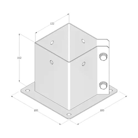 Support de Poteau PSPA 121x150x2 mm - Acier - Fixation Robuste - D-Work