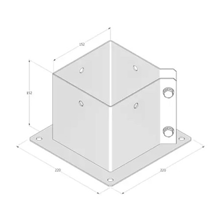 Support De Poteau Pspa 150 - 151X150X2.0 mm - D-Work