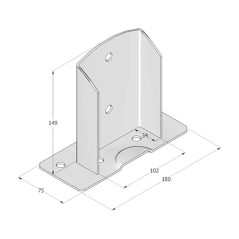 Support de Poteau PSD 101x150x2,5 mm - Acier - Fixation Robuste - D-Work