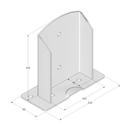 Support De Poteau Psd 140 - 141X200X3.0 mm - D-Work