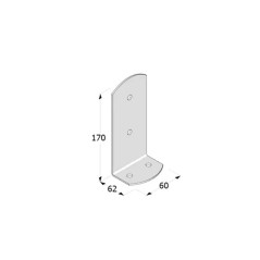4 Pieds De Poteau Psc 60 Support - 60X170X2.0 mm - D-Work