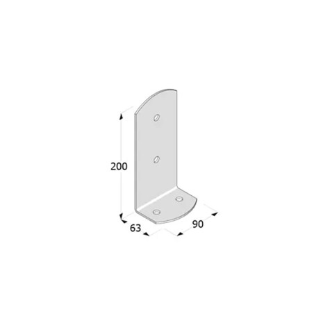 4 Supports De Poteau PSC 90x200x3 mm - Acier - Fixation Robuste - D-Work