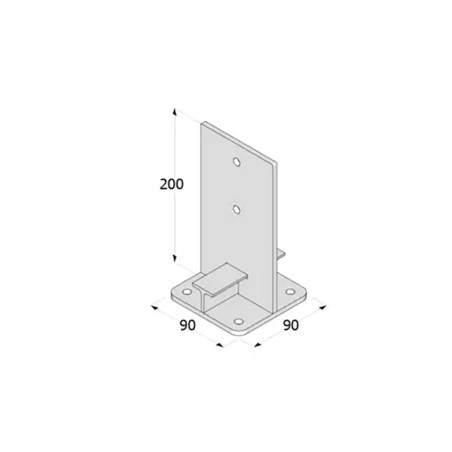 Support De Poteau Puw 90 - 90X200X6.0 mm - D-Work