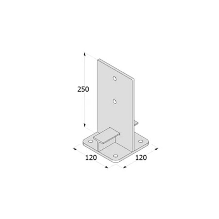 Support De Poteau Puw 120 - 120X250X8.0 mm - D-Work