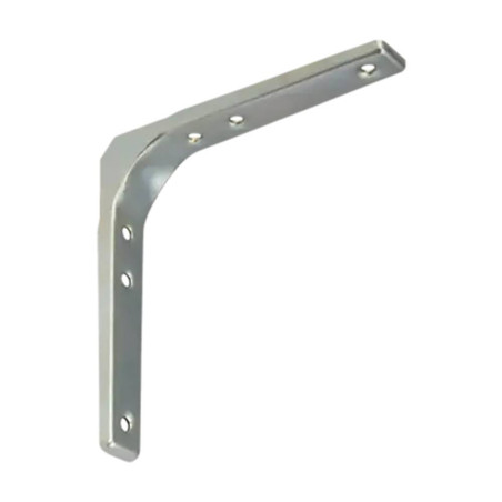 20 Équerres Acier 130x130 mm - Galvanisé Argent - Fixation Robuste - D-Work