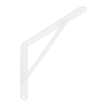 10 Équerres Renforcées 300x200x4 mm - Acier Blanc - Fixation Solide - D-Work