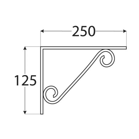 10 Équerres Décoratives Droites 250x125 mm - Noires - Résistantes et Esthétiques - D-Work