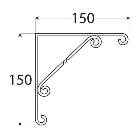 10 Équerres Décoratives Wo 150 C - 150X150 mm Noire - D-Work