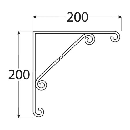 10 Équerres Décoratives Wo 200 C - 200X200 mm Noire - D-Work