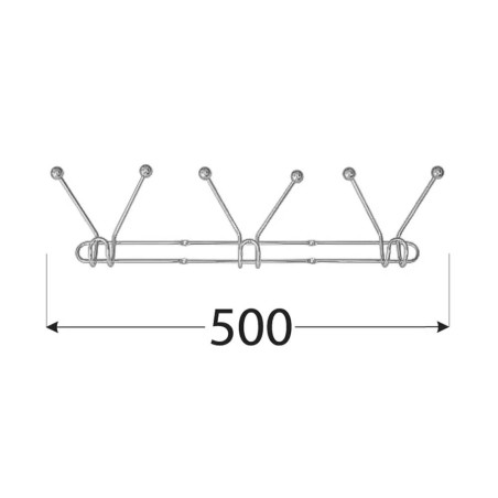 4 Patères Murales Pour Vêtements Ch Wud 2 - 500 mm - D-Work