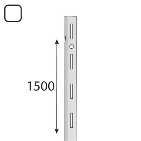 10 Montants Muraux Simples Rainurés 1500 mm - Blanc Intégré - D-Work