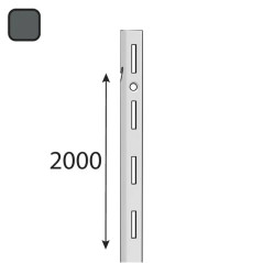 10 Montants Muraux Simples Rainurés Integri Anthracite Awls 2000 Sz - 2000 mm - D-Work