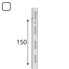 10 Montants Simples Perforés 150 mm - Blanc Intégré - D-Work