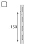 10 Montants Simples Perforés 150 mm - Blanc Intégré - D-Work