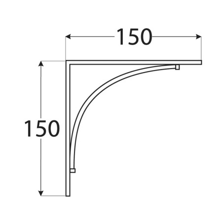 10 Équerres Bow 150 Sr - 150X150 mm Argent Mat - D-Work